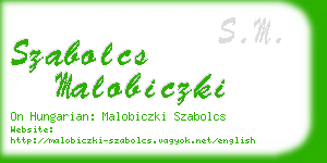 szabolcs malobiczki business card